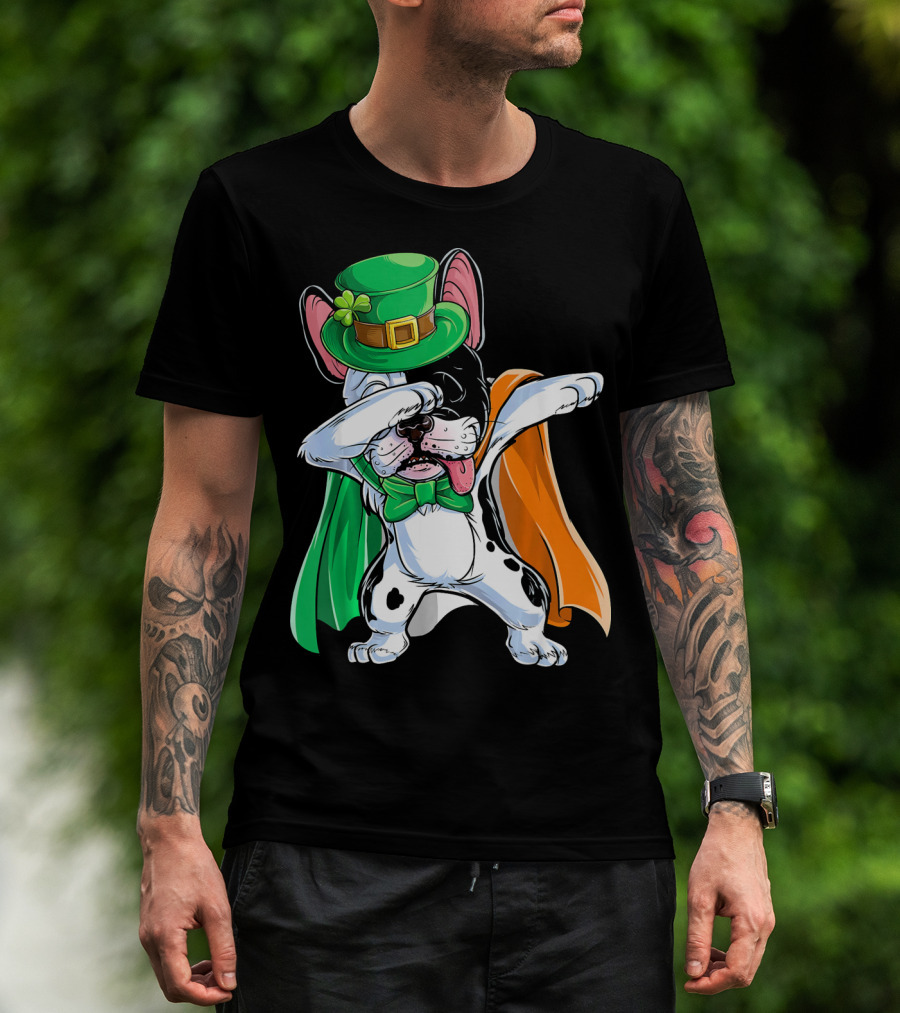 Dabbing French Bulldog St. Patrick's Day Leprechaun Costume T-Shirt