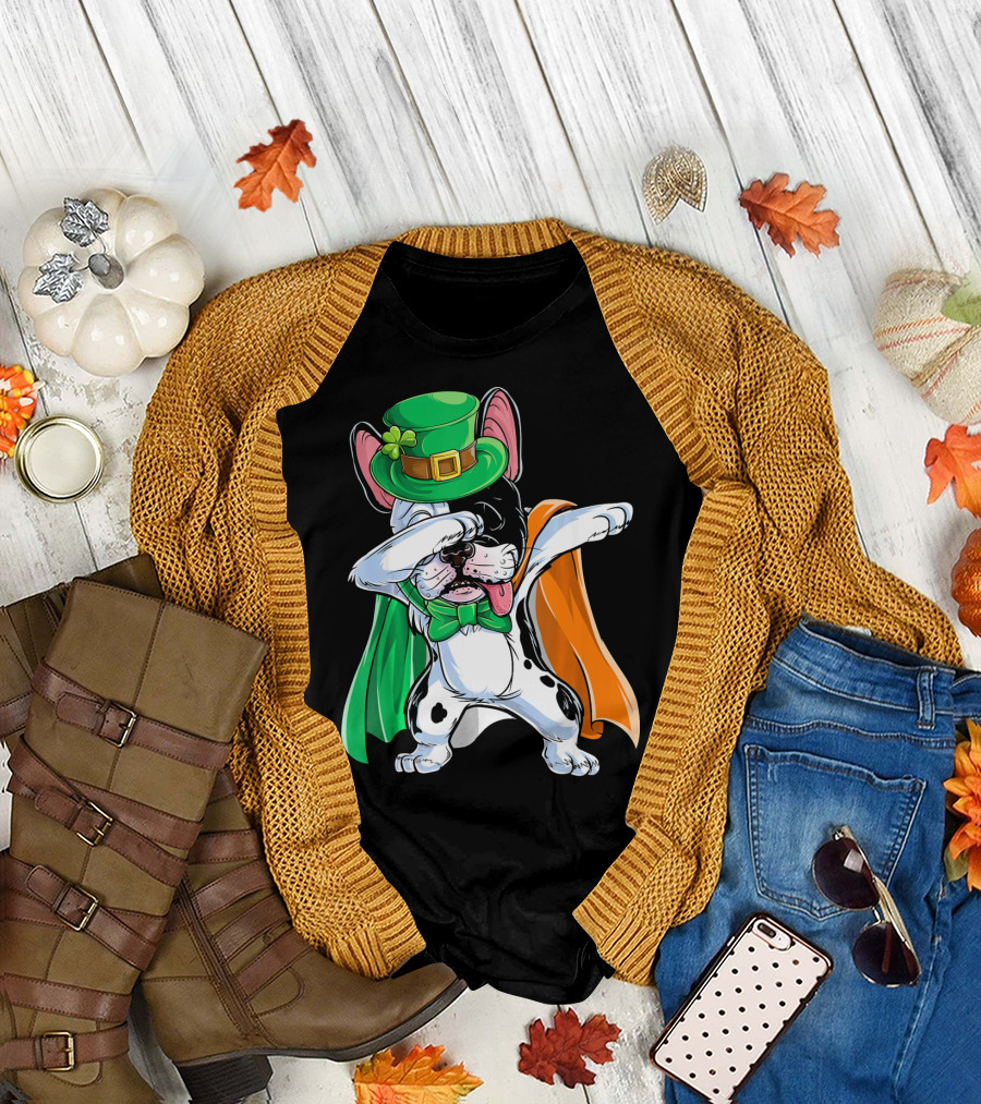 Dabbing French Bulldog St. Patrick's Day Leprechaun Costume T-Shirt