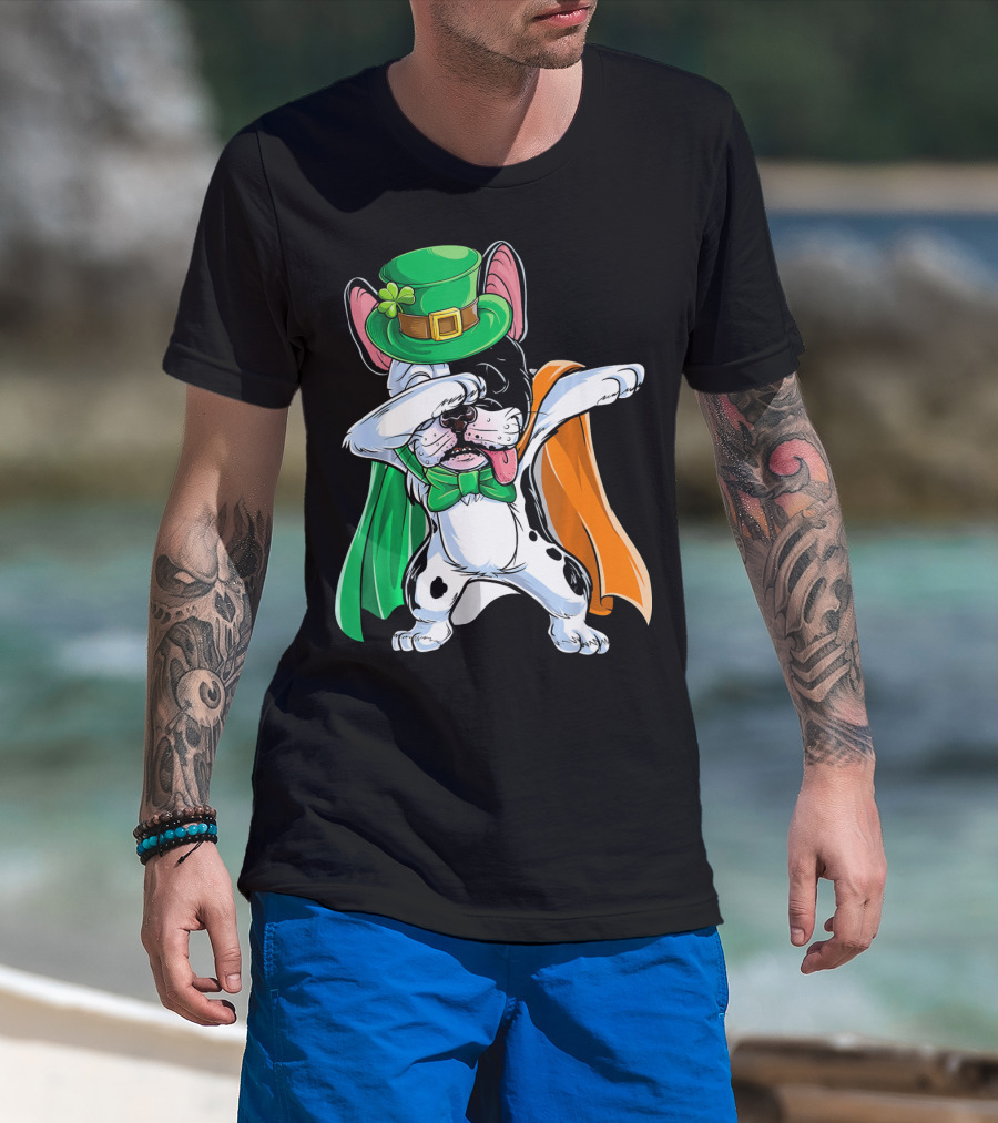 Dabbing French Bulldog St. Patrick's Day Leprechaun Costume T-Shirt