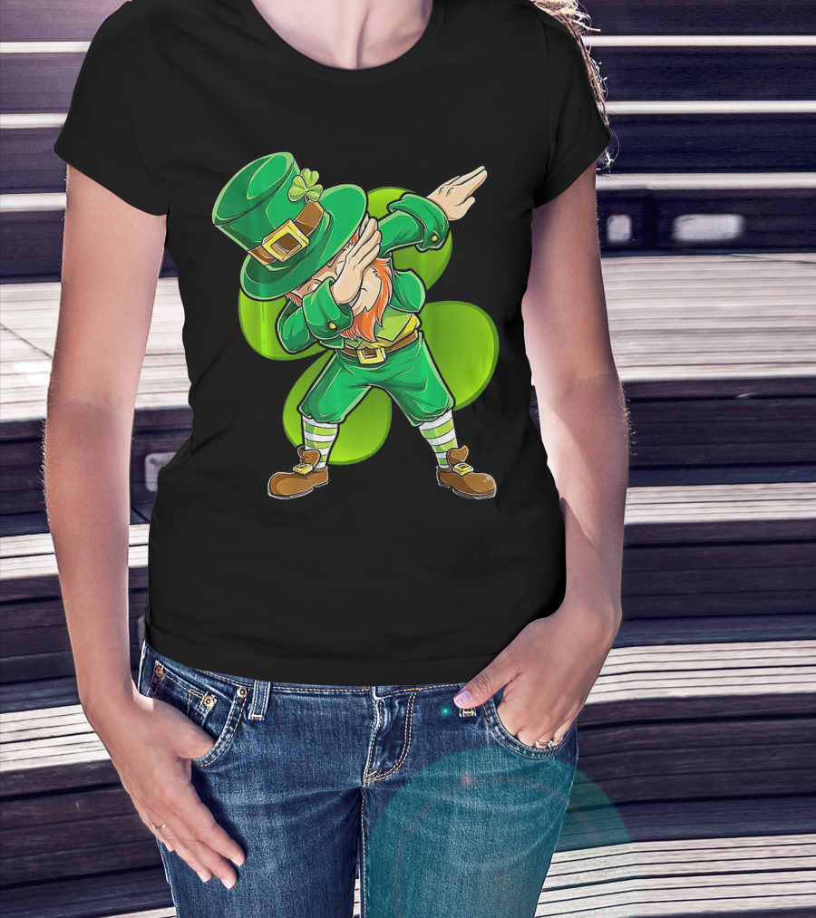 Dabbing Leprechaun Shamrock Dance St. Patrick's Day T-Shirt