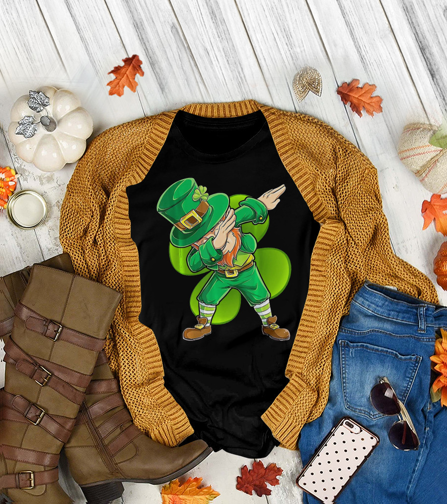 Dabbing Leprechaun Shamrock Dance St. Patrick's Day T-Shirt