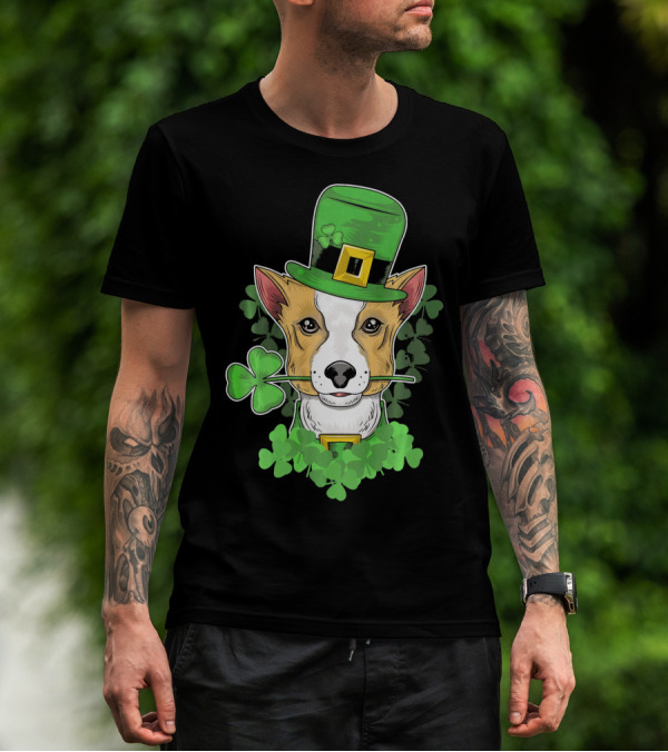 Happy Saint Patricks Day Corgi Wearing Leprechaun Hat And Shamrocks T-Shirt