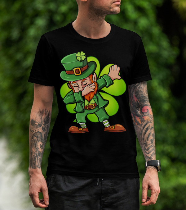 Dabbing Leprechaun With Clover St Patrick's Day Luck T-Shirt