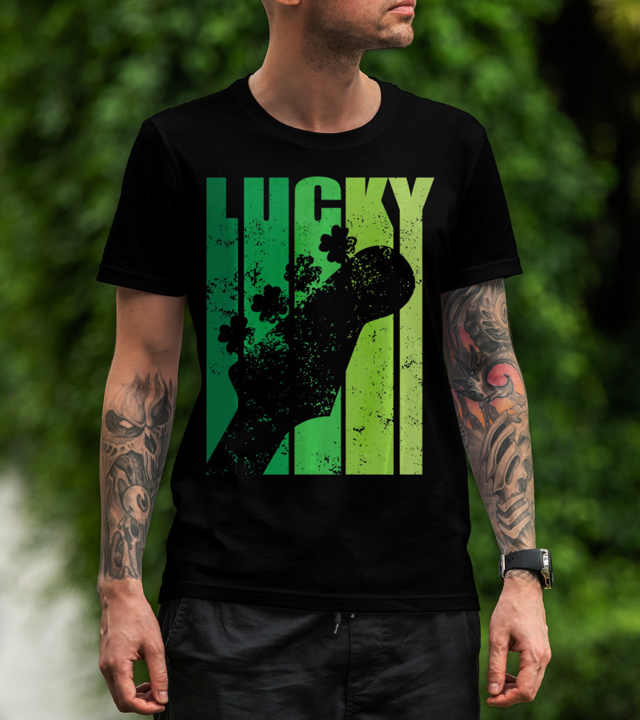 Lucky Irish Shamrock Guitar T-Shirt