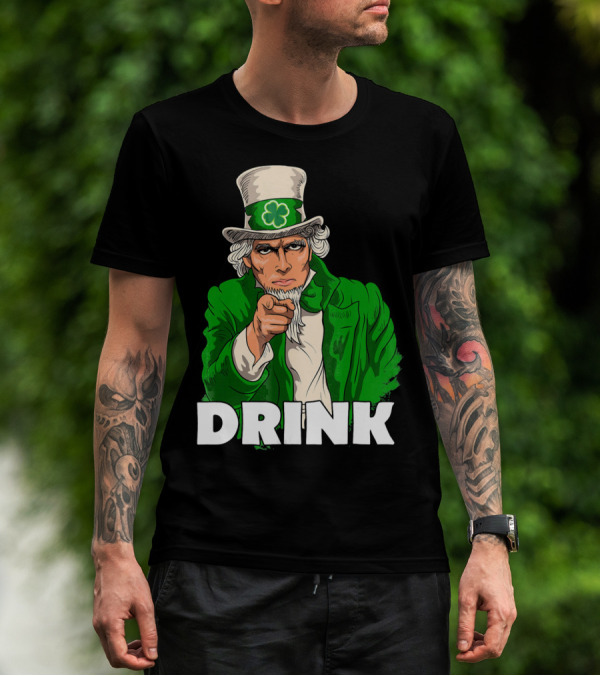 Irish Leprechaun Uncle Sam St Patricks Drink T-Shirt