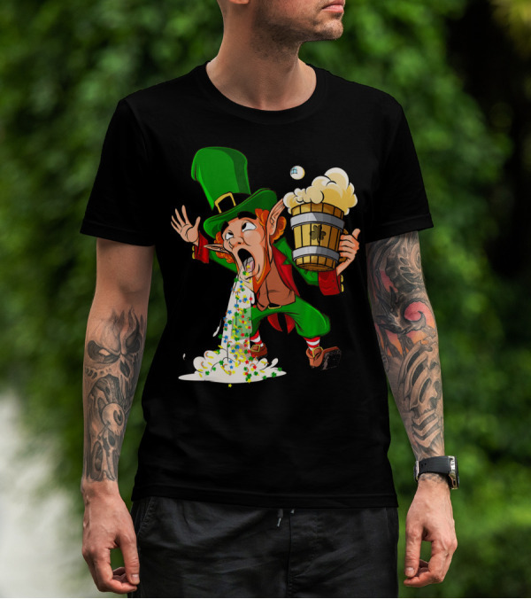 Funny Puking Leprechaun St Patrick's Day Beer T-Shirt