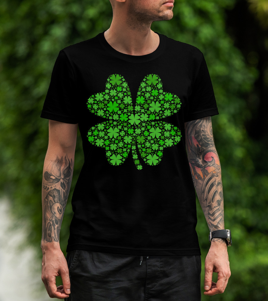 Lucky Four Leaf Clover St Pattys Day Shamrock Hoo T-Shirt