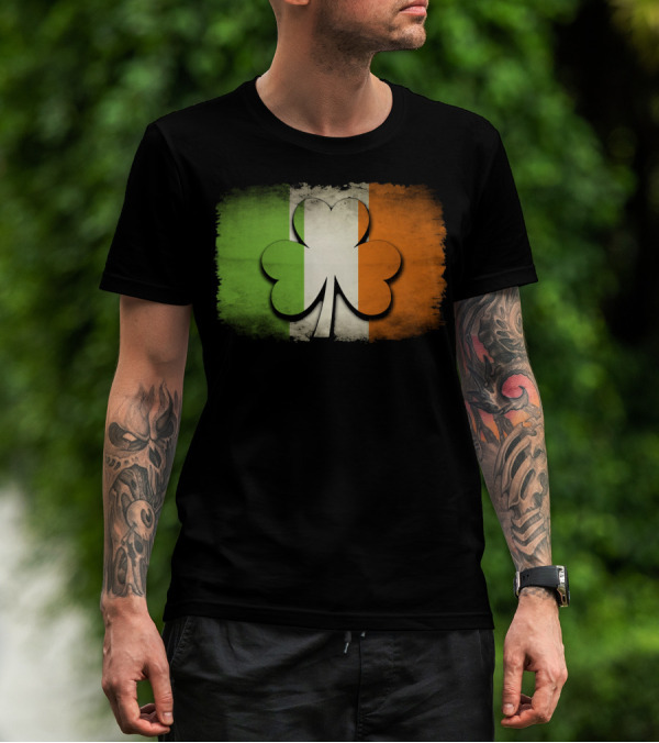 Irish Shamrock Flag Tricolor Emblem T-Shirt