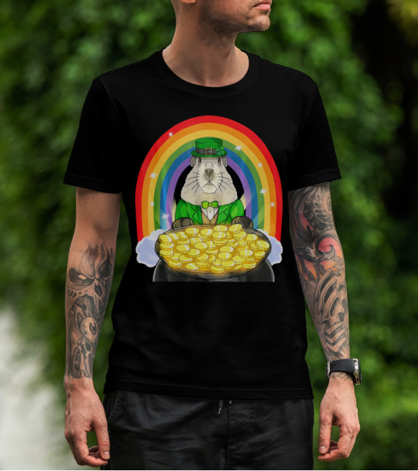 Groundhog Leprechaun Rainbow Gold St. Patrick's Day T-Shirt