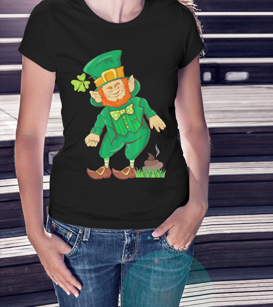 St Paddy Pooping Leprechaun Funny Saint Patrick's Day Humor T-Shirt