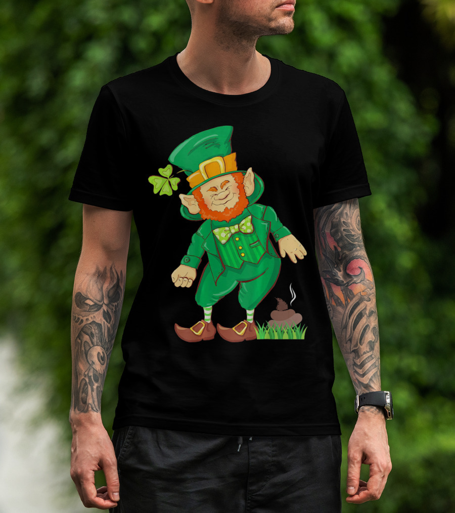 St Paddy Pooping Leprechaun Funny Saint Patrick's Day Humor T-Shirt