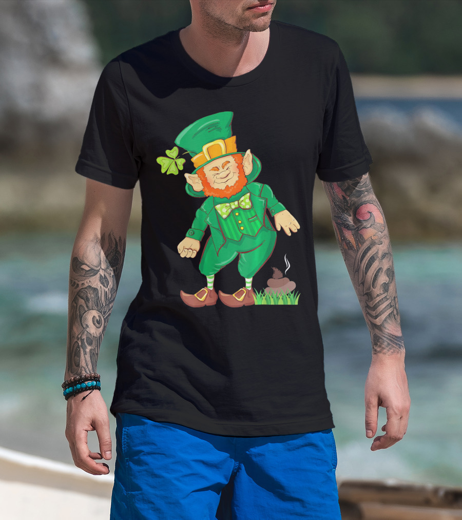 St Paddy Pooping Leprechaun Funny Saint Patrick's Day Humor T-Shirt