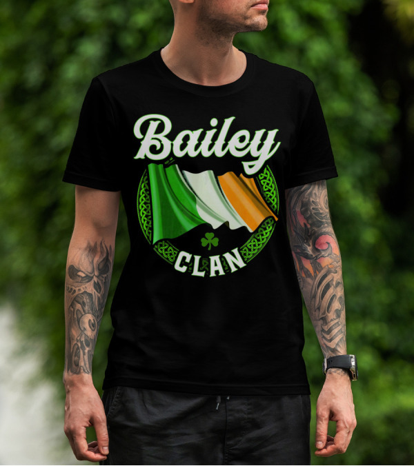 Bailey Clan Irish Flag Shamrock T-Shirt
