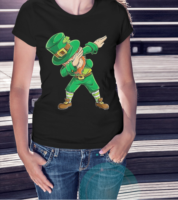 Dabbing Leprechaun Dab Dance St Patricks Day Irish Green Hat T-Shirt
