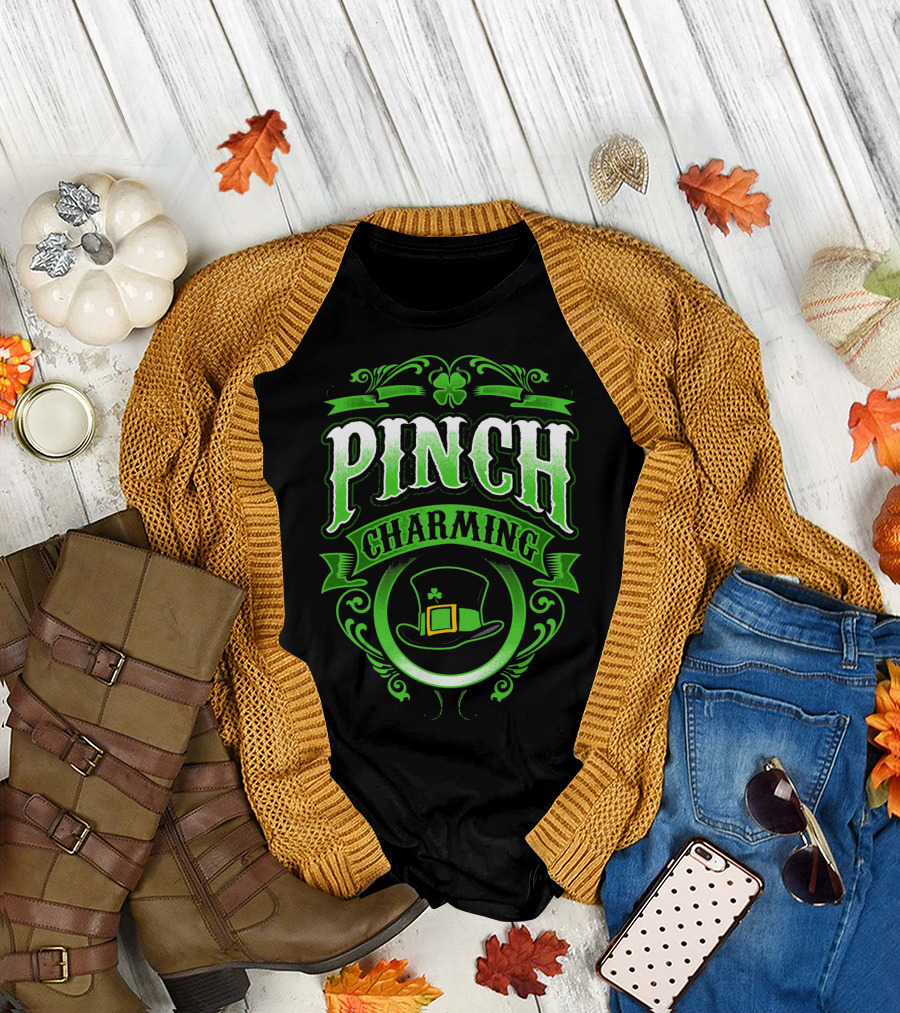Pinch Charming Saint Patricks Day Hat Clover T-Shirt