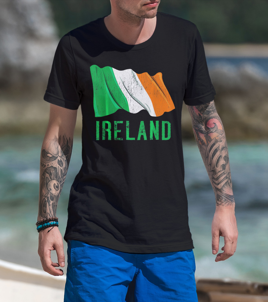 Vintage Ireland Flag Irish Retro St. Pat Ireland T-Shirt