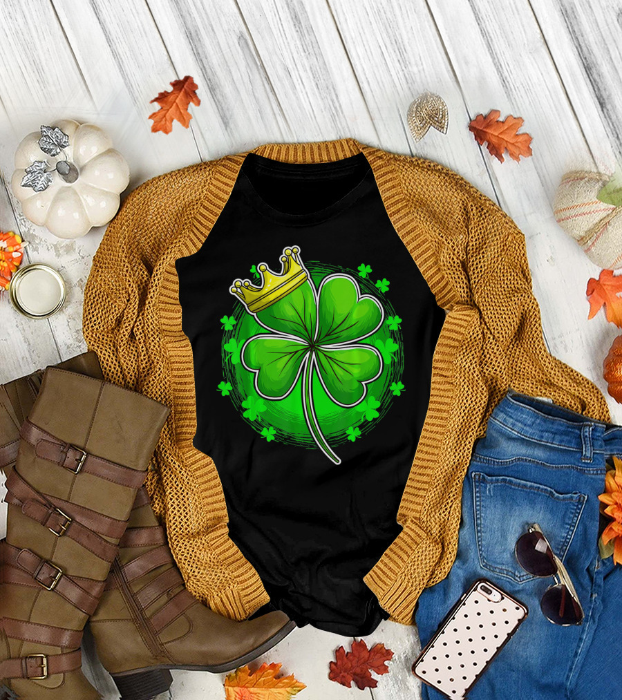 Irish King Queen Shamrock Crown St Patrick's Day Clover T-Shirt