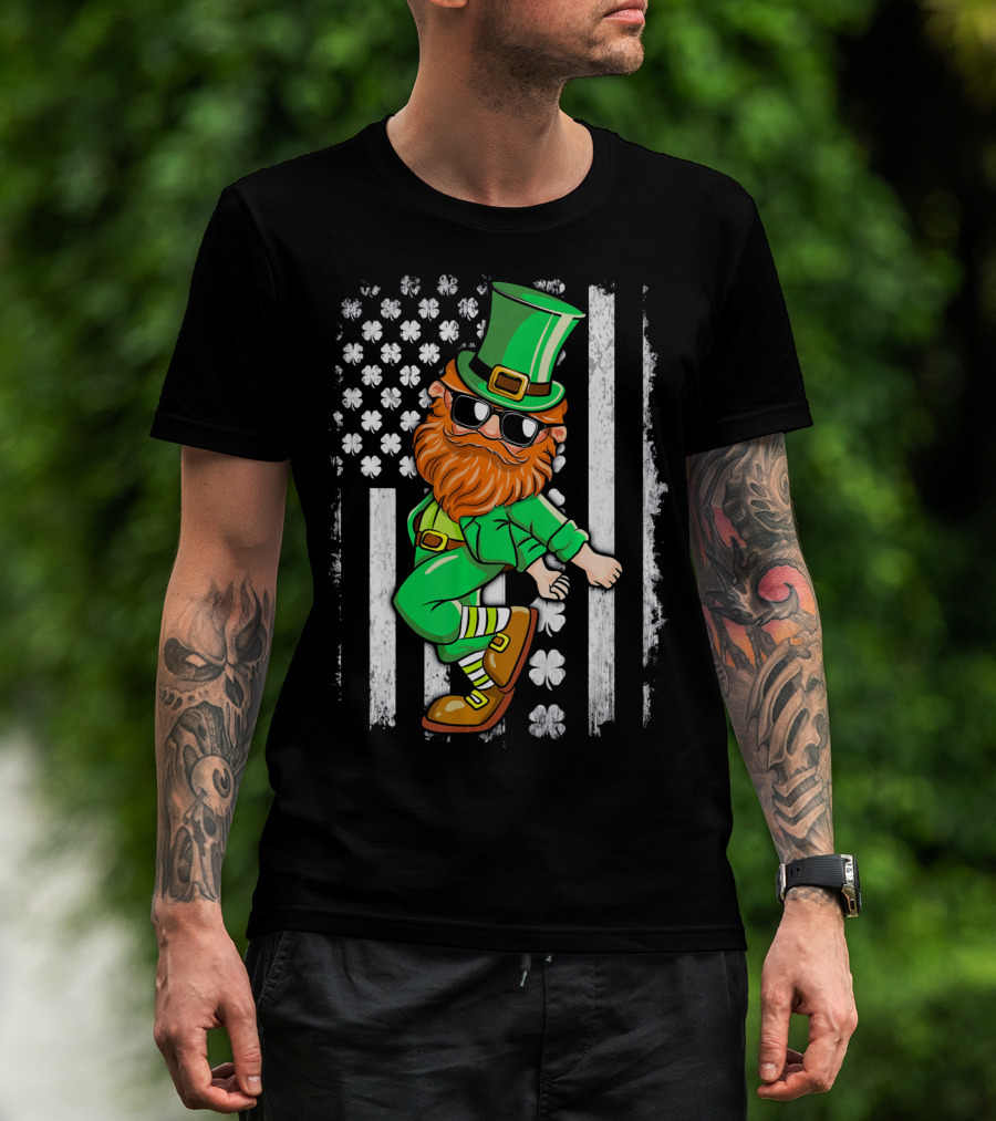 Leprechaun Shoot Dancing Clover T-Shirt