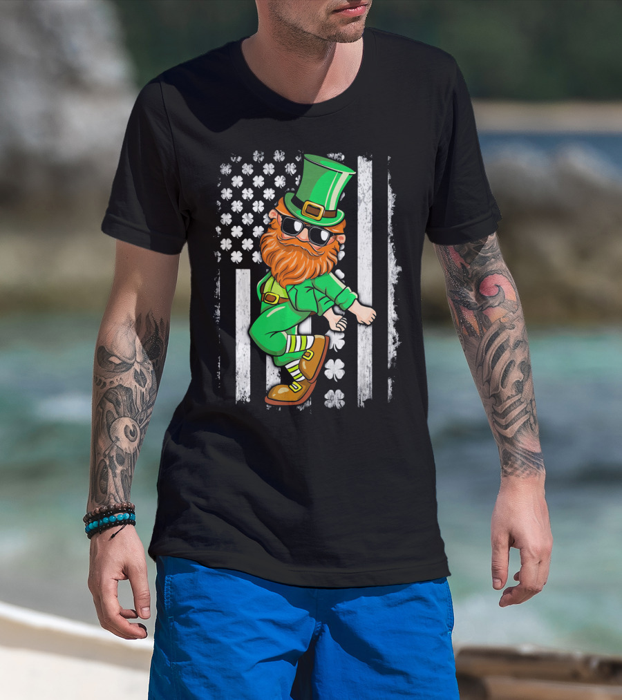 Leprechaun Shoot Dancing Clover T-Shirt
