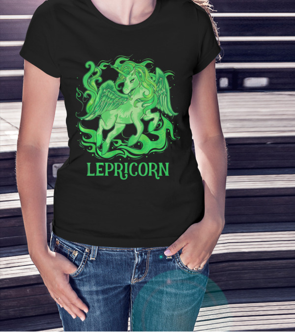 Lepricorn Green Unicorn With Wings T-Shirt