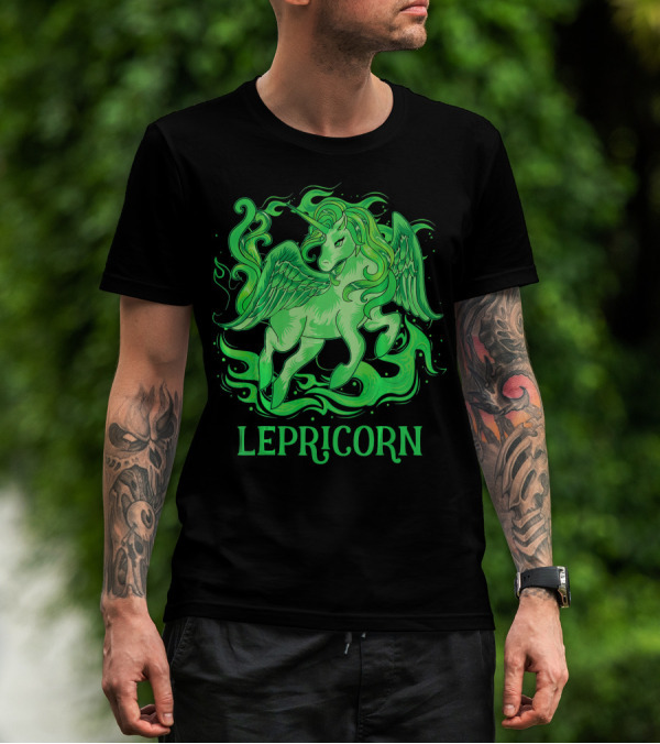 Lepricorn Green Unicorn With Wings T-Shirt