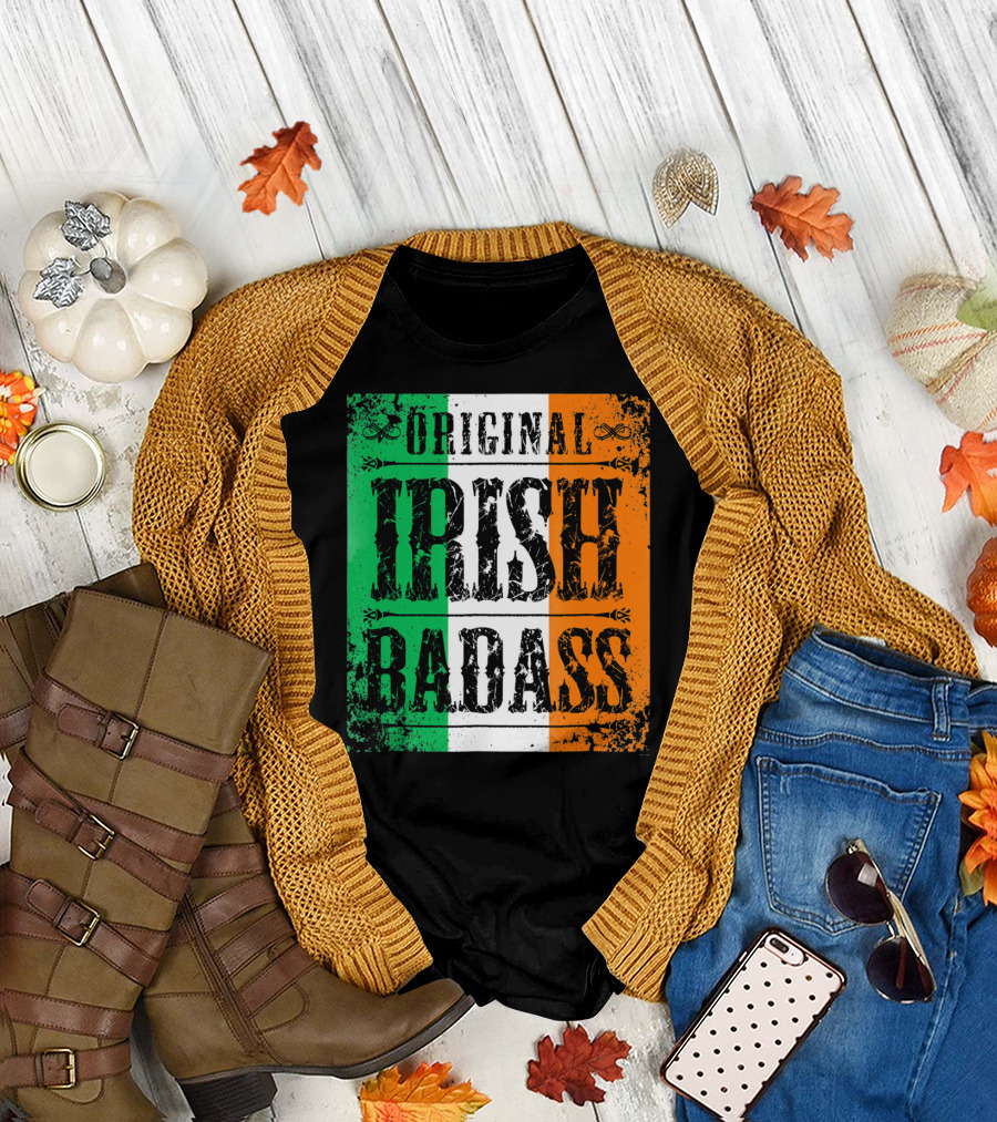 Original Irish BadAss Flag St Paddy Day T-Shirt