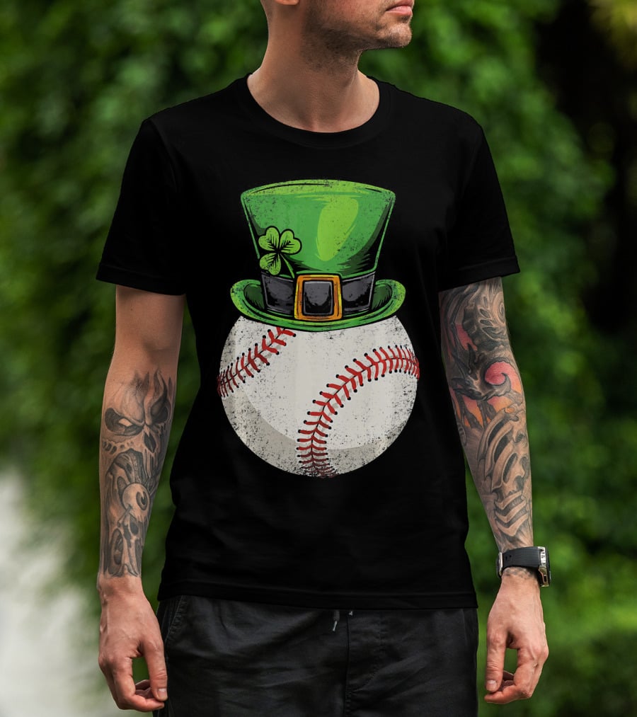 St Patricks Baseball Leprechaun Shamrock Hat T-Shirt