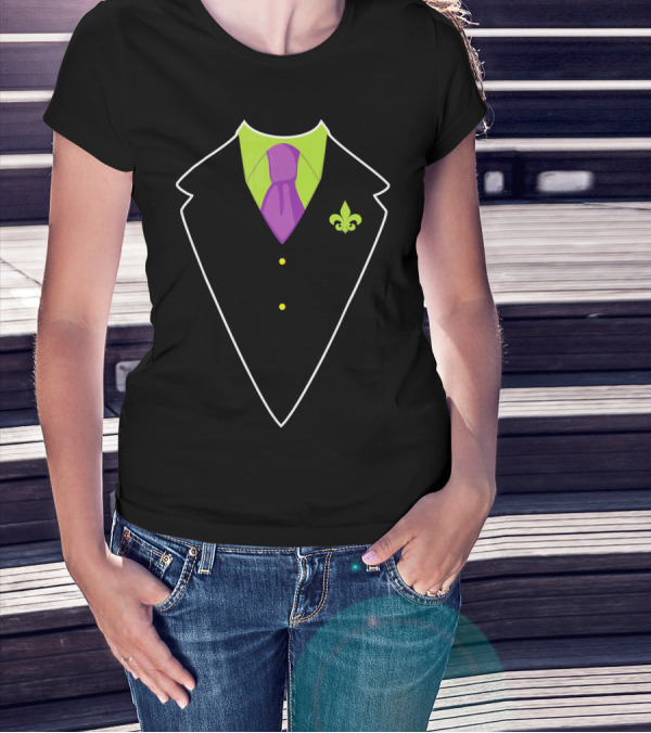 Mardi Gras Fat Tuesday Costume With Fleur-de-Lis Suit T-Shirt