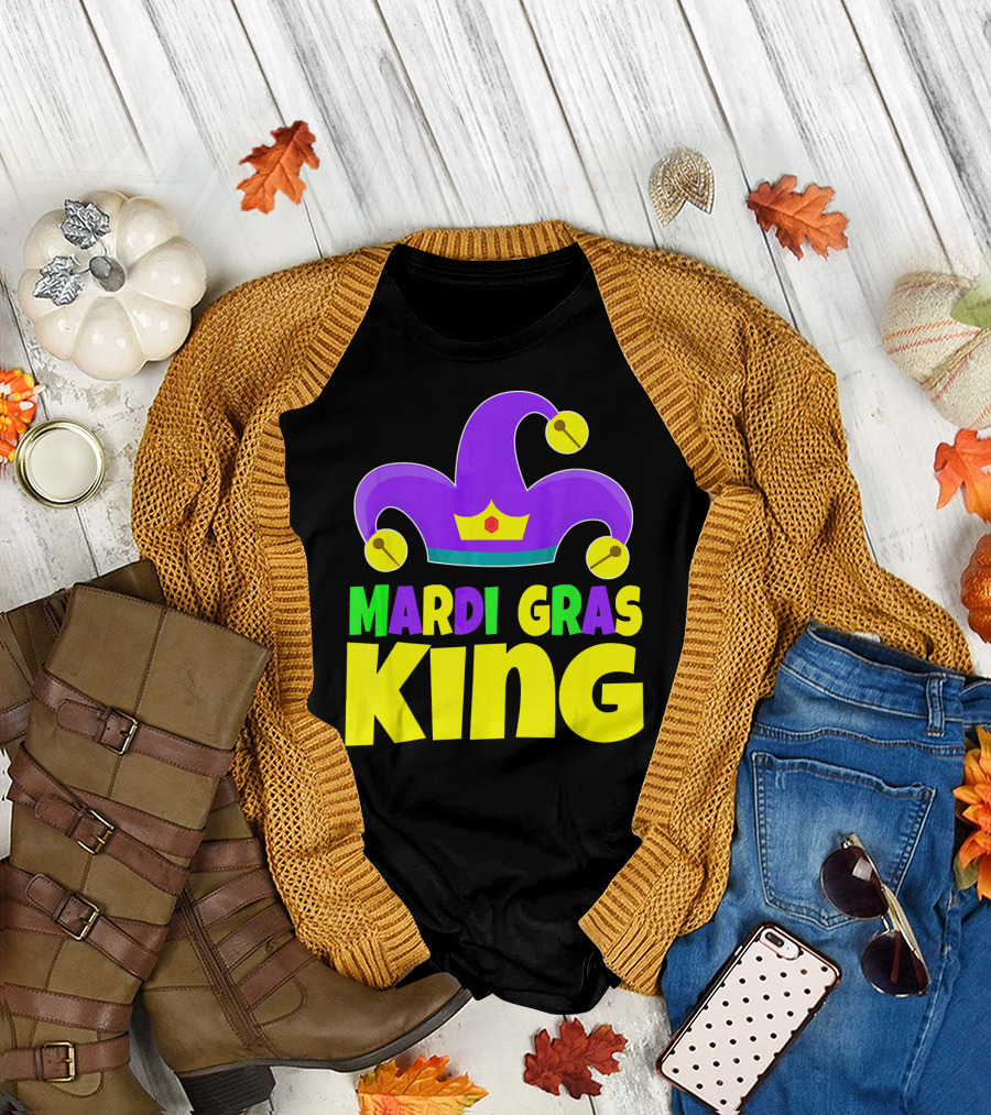 Mardi Gras King Crown Jester Hat T-Shirt