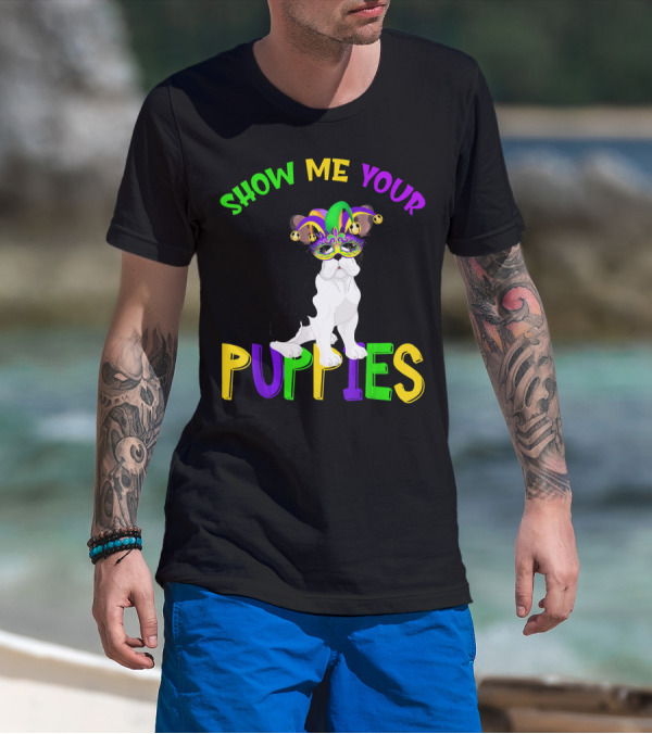 Show Me Your Puppies French Bulldogs Jester Hat T-Shirt