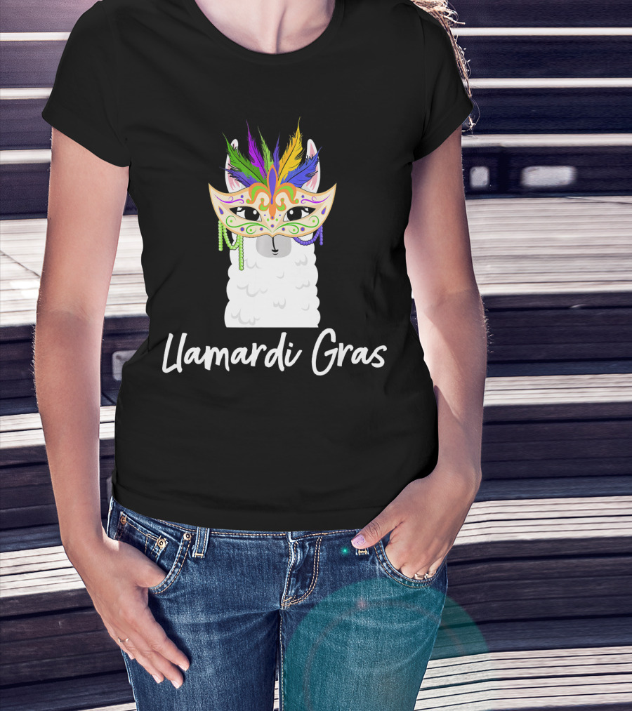 Llamardi Gras Celebrate Mardi Gras Carnival Para T-Shirt
