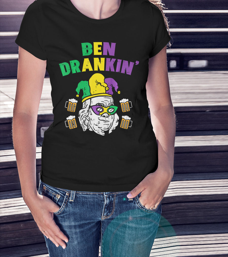 Ben Drankin' Franklin Jester Mask Beer Mugs T-Shirt
