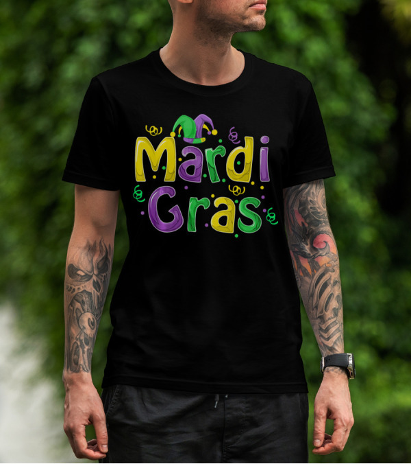 Mardi Gras Cute Carnival Fat Tuesday Festive Jester Hat T-Shirt