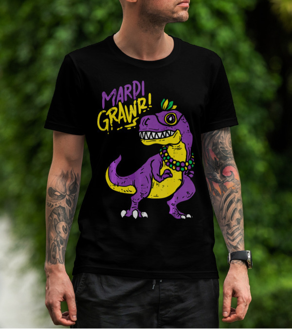 Mardi Grawr Rex Dinosaur Dino Mardi Grawr T-Shirt