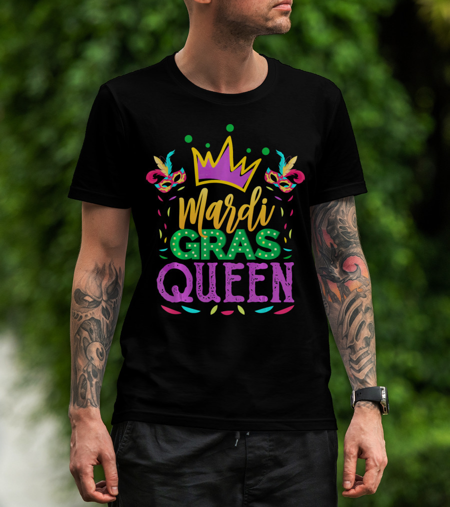 Mardi Gras Queen Crown Mask T-Shirt