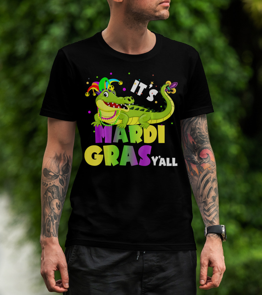 It's Mardi Gras Y'all Funny Alligator Crocodile T-Shirt