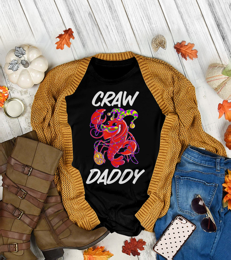 Crawdaddy Mardi Gras Celebration with Crawfish Jester T-Shirt