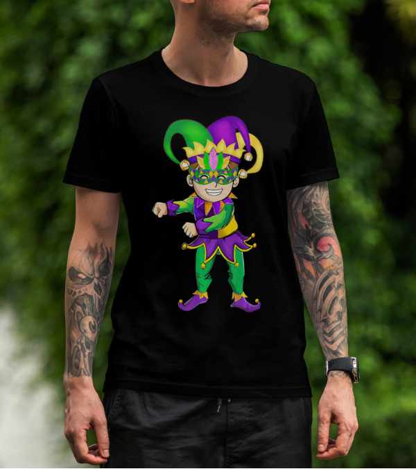 Mardi Gras Jester Flossing Dance Fun T-Shirt
