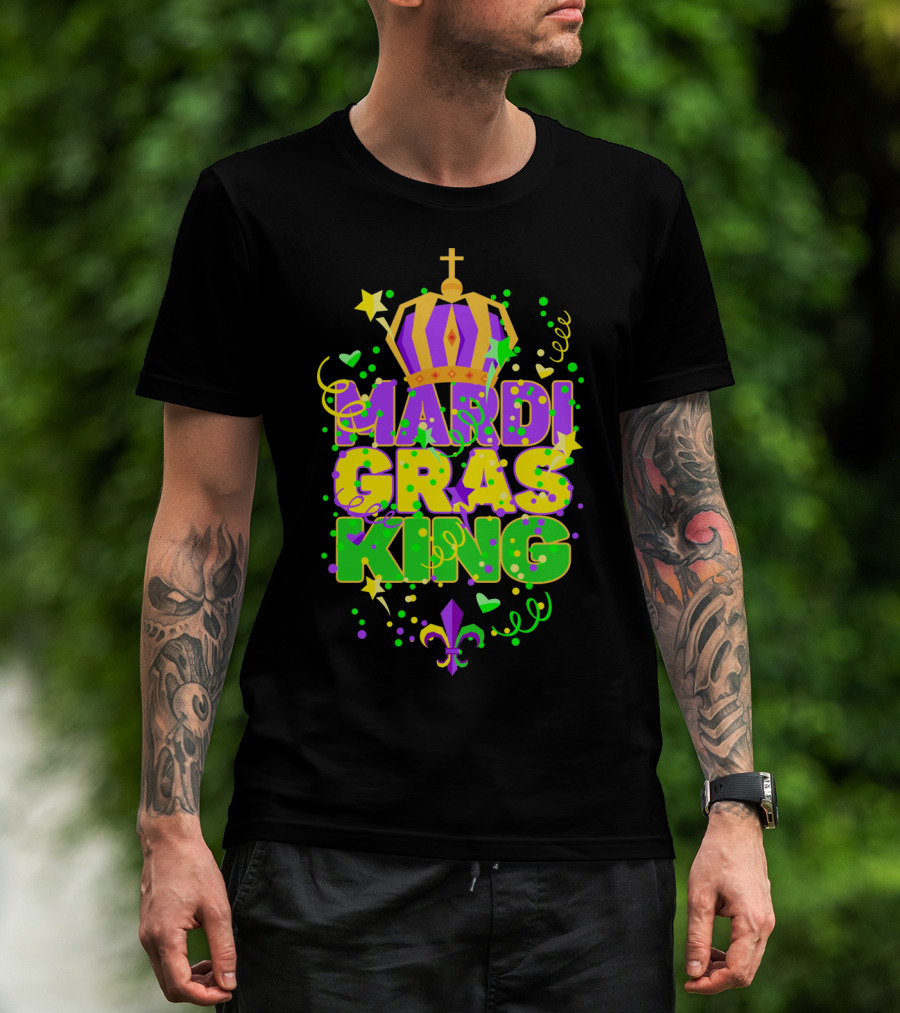 Mardi Gras King Crown Colorful T-Shirt