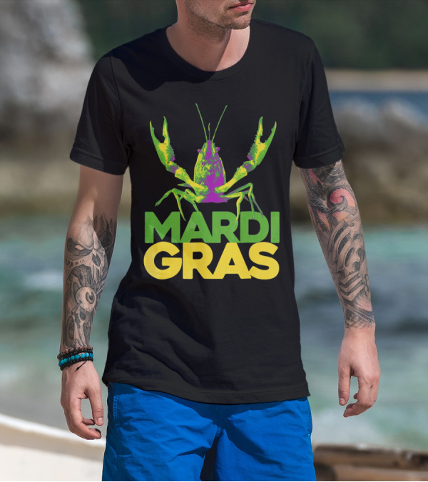 Mardi Gras Crawfish Vintage New Colorful T-Shirt