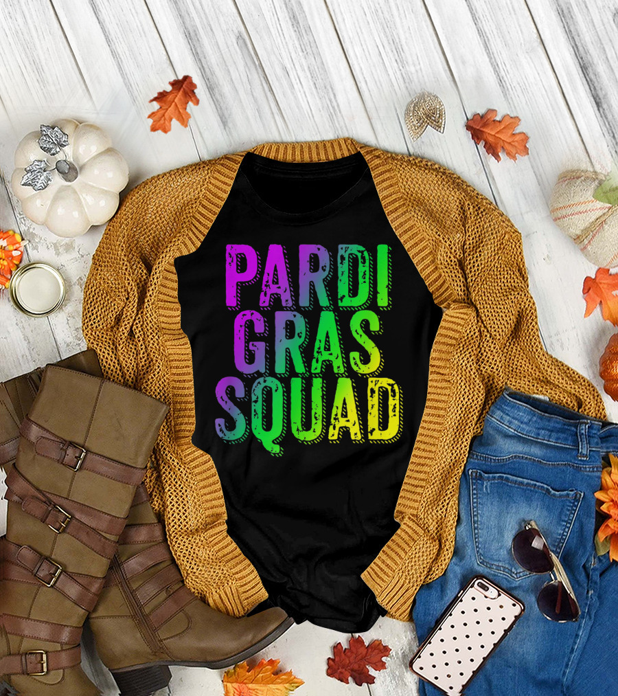 Pardi Gras Squad Matching Mardi Gras Group T-Shirt