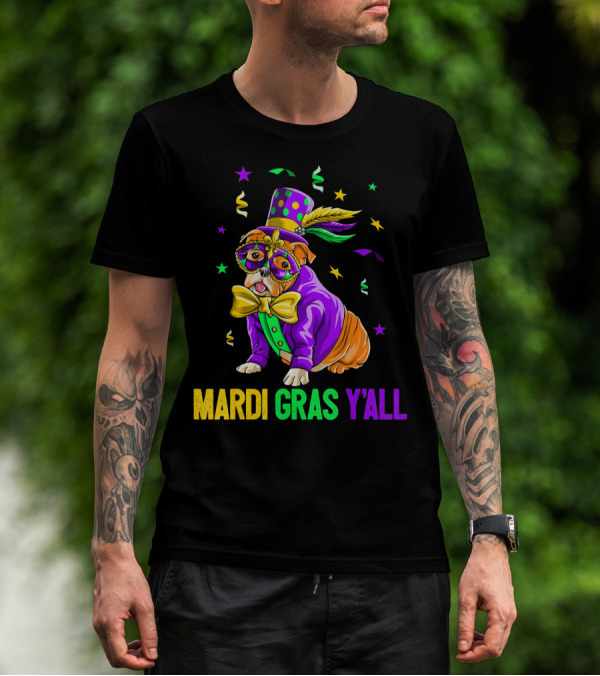 Bulldog Mardi Gras Y'all Celebration Festivities T-Shirt