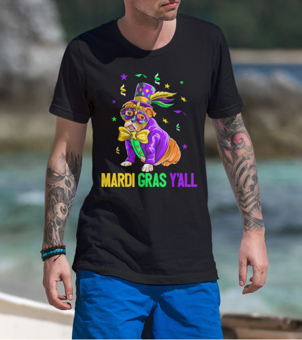 Bulldog Mardi Gras Y'all Celebration Festivities T-Shirt
