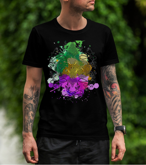 Fleur De Lis Mardi Gras Carnival Colors T-Shirt