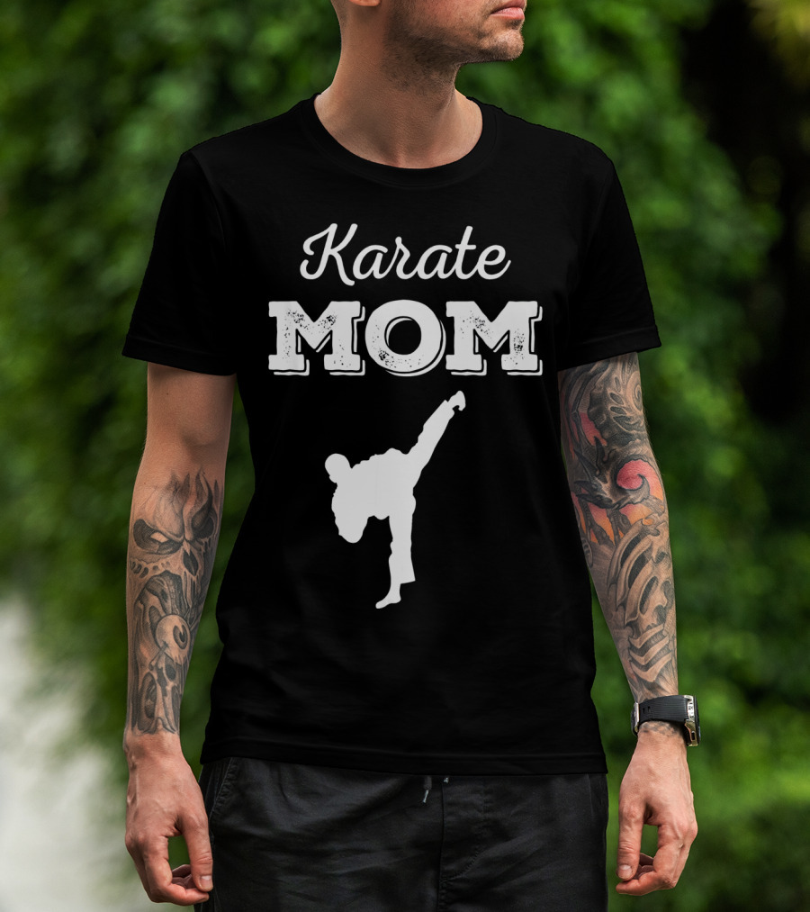 Karate Mom Martial Arts Silhouette Kick T-Shirt