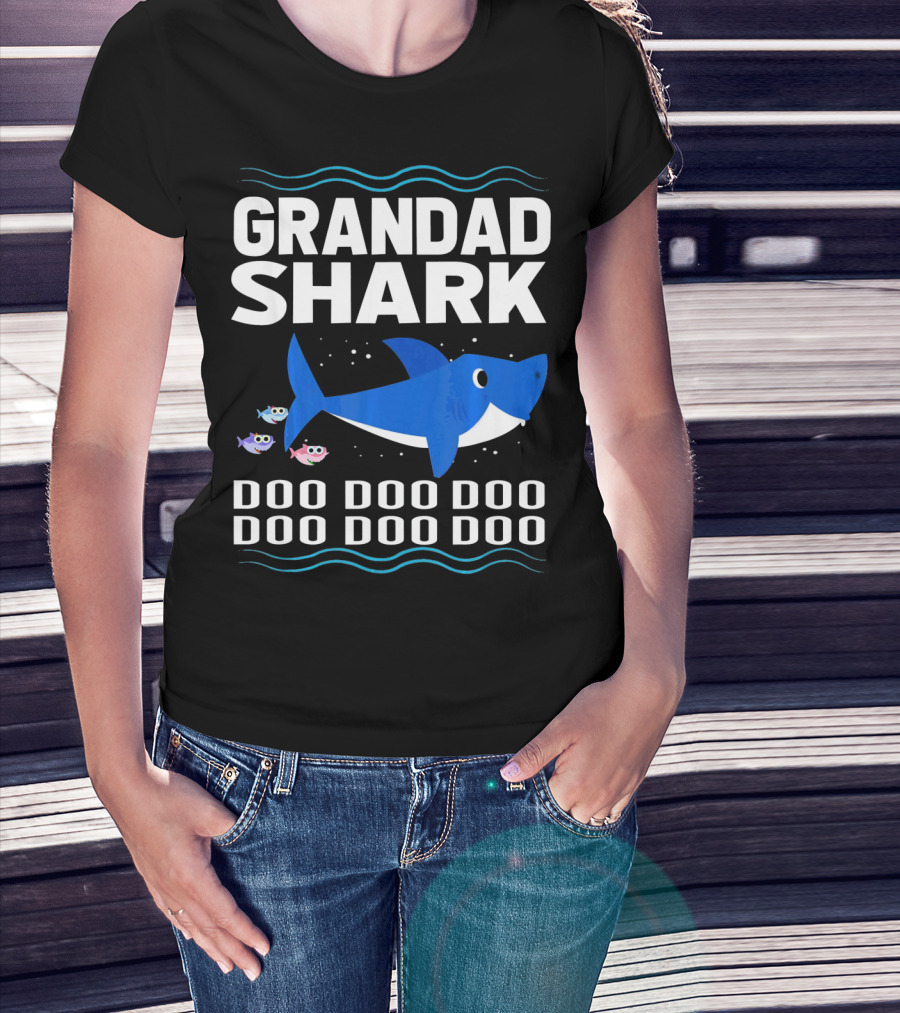 Grandad Shark Doo Doo Doo Doo Doo Doo Funny Baby T-Shirt