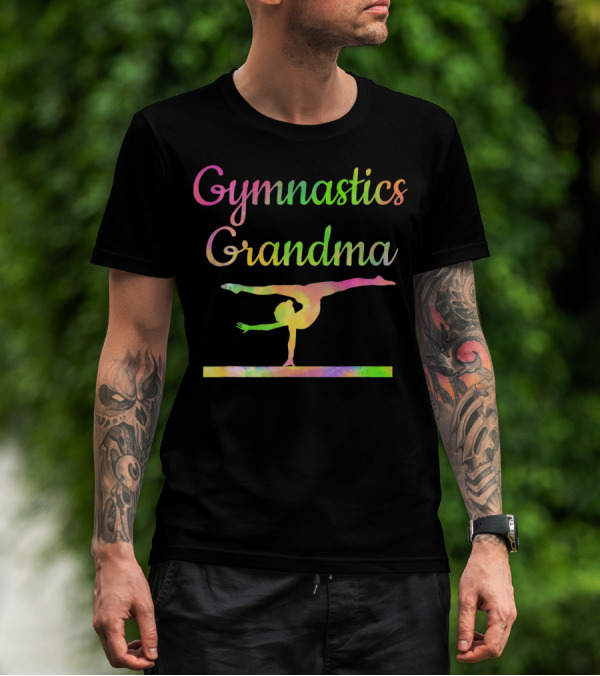 Colorful Gymnastics Grandma On Balance Beam T-Shirt