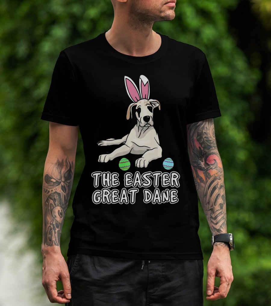 The Easter Great Dane With Bunny Ears And Eggs For Women Wen Mother T-Shirt
