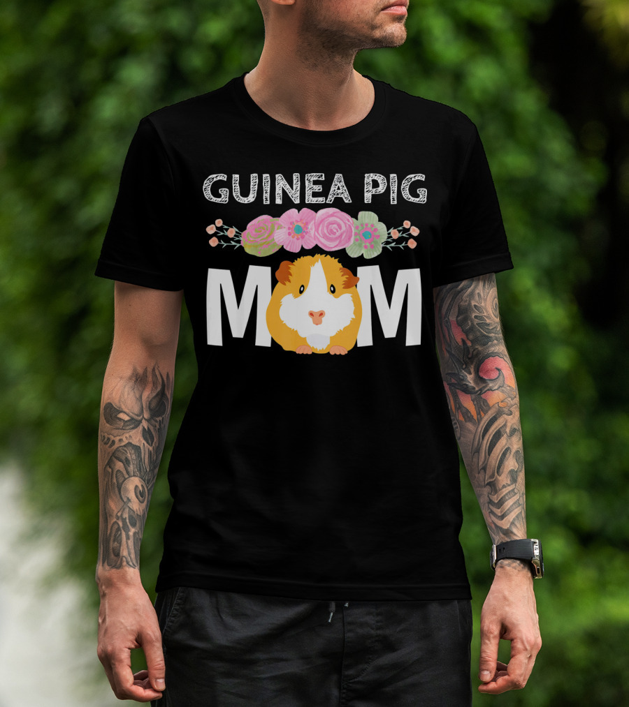 Guinea Pig Mom Cavy Women Girl Clo Floral Pet Lover T-Shirt