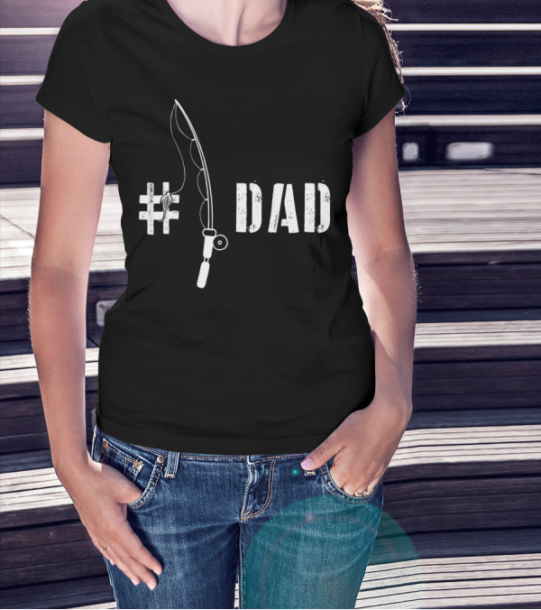 1 Dad Fishing Daddy Fat Funny Fisherman T-Shirt
